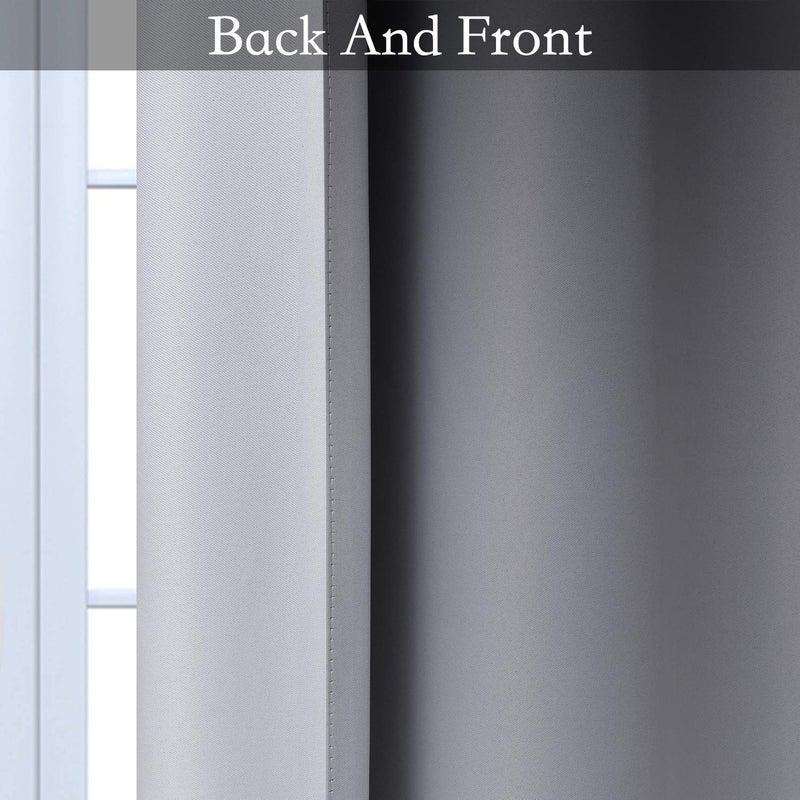 SimpleHome Ombre Room Darkening Curtains for Bedroom, Gradient Black to Gray White Light Blocking Thermal Insulated Grommet Window Curtains/Drapes for Living Room,2 Panels, 52x96 inches Length - Image 4